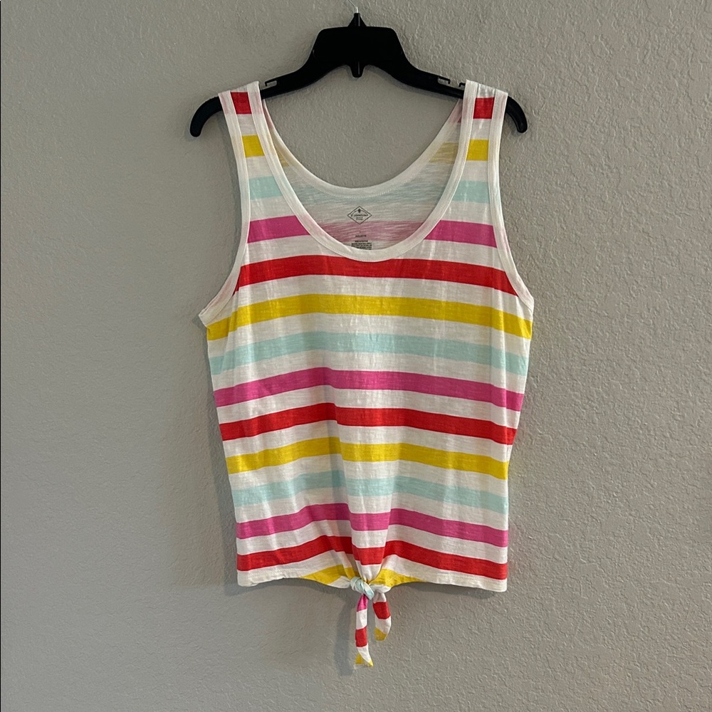 St. John's Bay Multicolor Striped Tank Top
